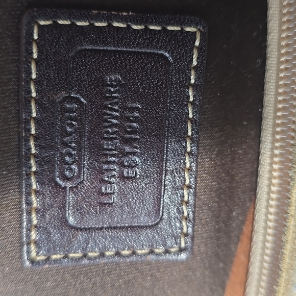 Coach Hamptons OP ART Scarf Print, Suede And Leather Tote C06M - 10116 Vintage - Picture 4 of 17